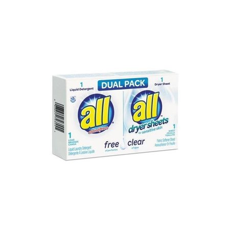 VEND-RITE MANUFACTURING Vend-rite Manufacturing 1R-2979355 Free Clear He Liquid Laundry Detergent & Dryer Sheet Dual Vend Pack - 100 per Case 1R-2979355